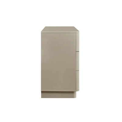 Taupe 6 Drawer Chest with Modern Design & Rounded Edges Furnitell