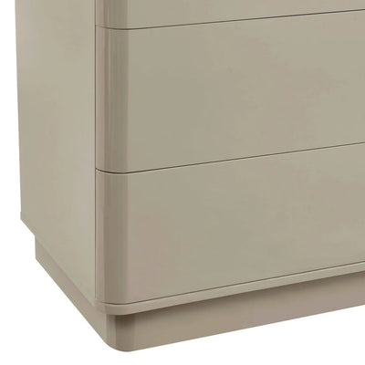 Taupe 6 Drawer Chest with Modern Design & Rounded Edges Furnitell