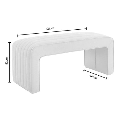 Stone Grey Upholstered Panelled Bench furnitell