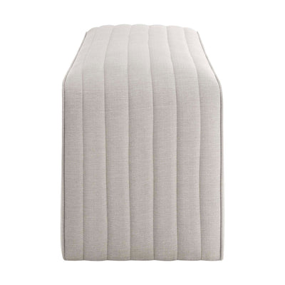 Stone Grey Upholstered Panelled Bench furnitell