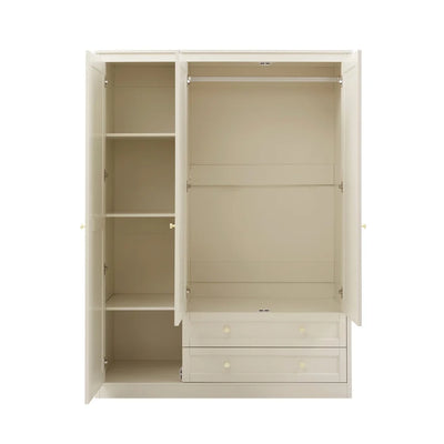 Cream 3 Door Wardrobe with Drawers | Furnitell furnitell