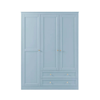 Sky Blue 3 Door Wardrobe with Drawers | Furnitell furnitell