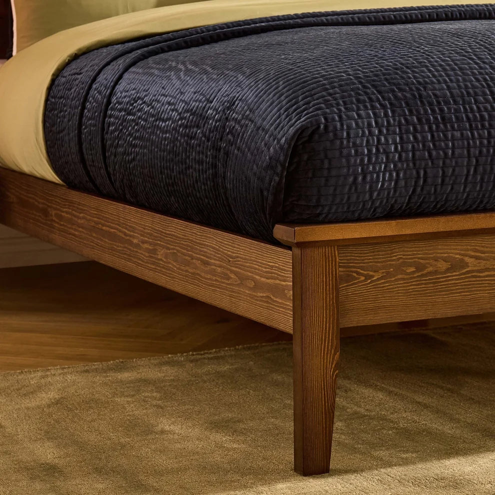 Walnut Wooden Bed Frame | Furnitell Furnitell