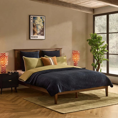 Walnut Wooden Bed Frame | Furnitell Furnitell