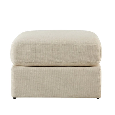 Beige Fabric Pouffe Ottoman | Furnitell Furnitell