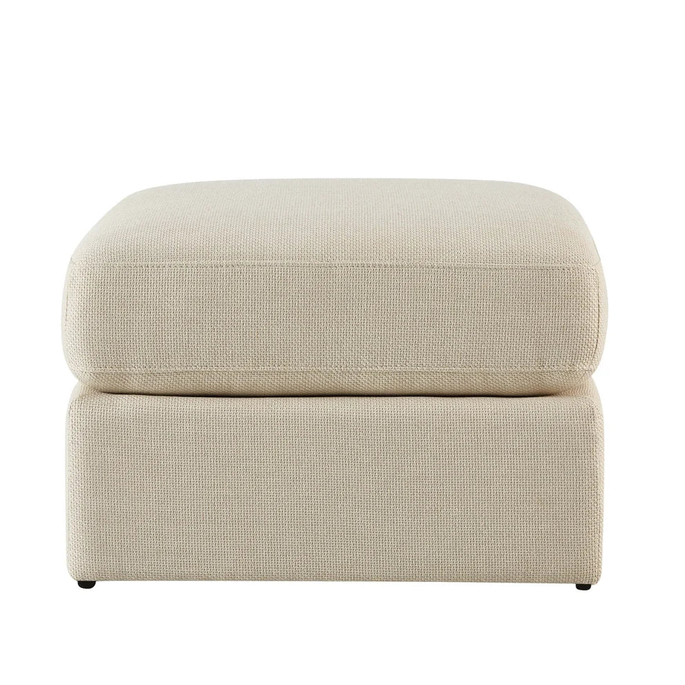 Beige Fabric Pouffe Ottoman | Furnitell Furnitell