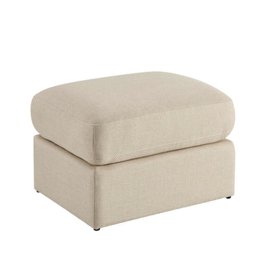Beige Fabric Pouffe Ottoman | Furnitell Furnitell