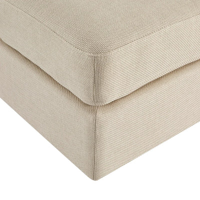Beige Fabric Pouffe Ottoman | Furnitell Furnitell