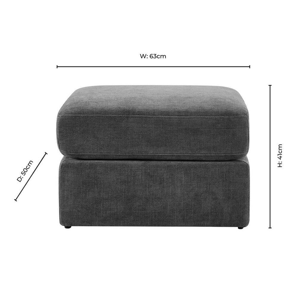 Grey Chenille Pouffe Ottoman | Furnitell Furnitell