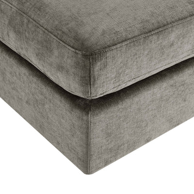 Grey Chenille Pouffe Ottoman | Furnitell Furnitell