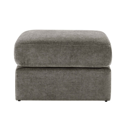 Grey Chenille Pouffe Ottoman | Furnitell Furnitell