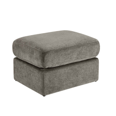 Grey Chenille Pouffe Ottoman | Furnitell Furnitell