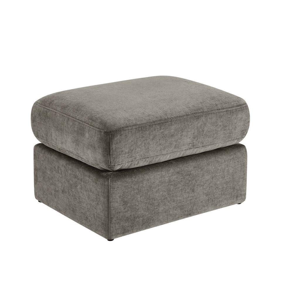 Grey Chenille Pouffe Ottoman | Furnitell Furnitell