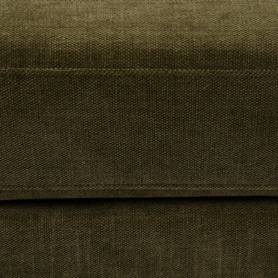 Olive Green Chenille Pouffe Ottoman | Furnitell furnitell