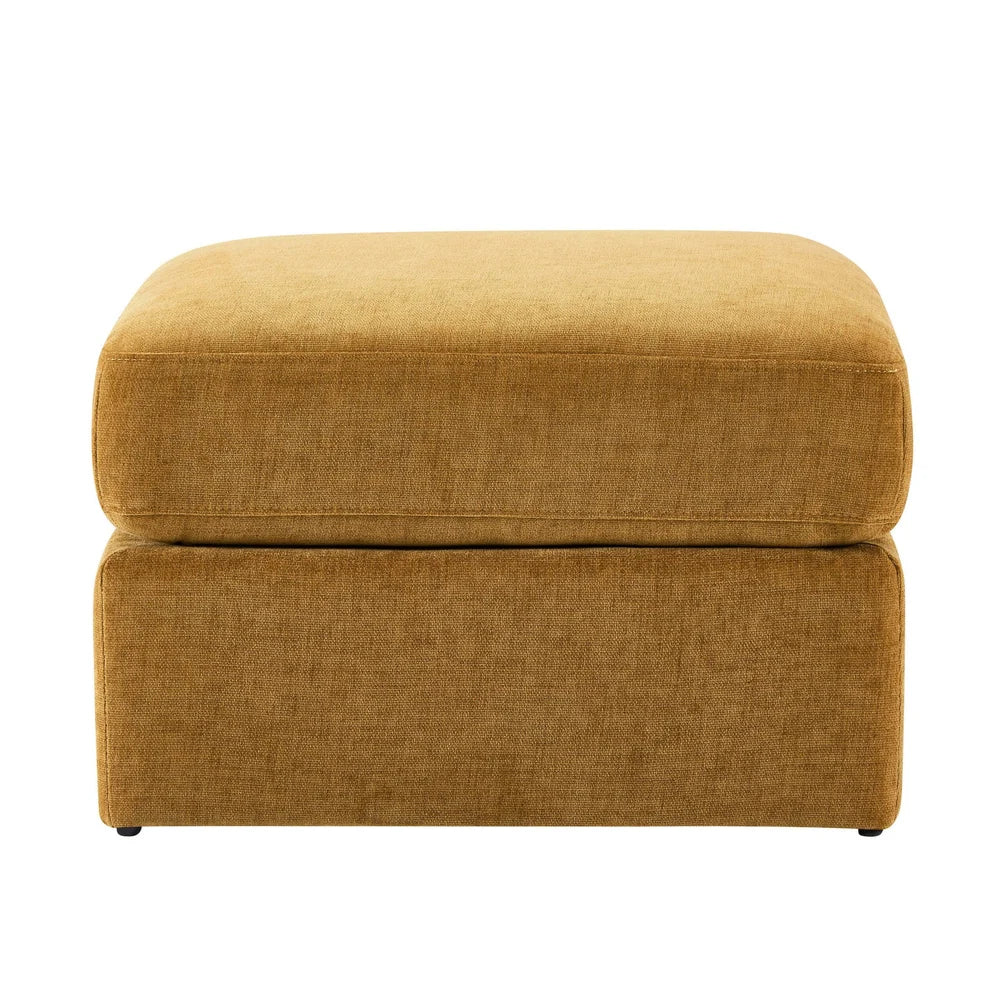 Golden Haze Chenille Pouffe Ottoman | Furnitell Furnitell
