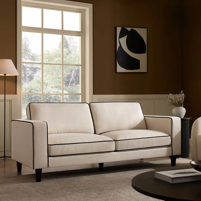 Cream Linen 3 Seater Sofa | Onija furnitell