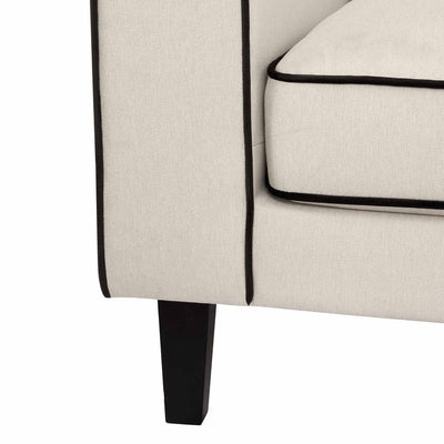 Cream Linen 3 Seater Sofa | Onija furnitell