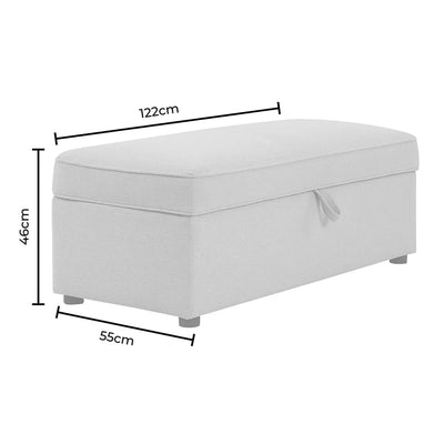 Beige Upholstered Storage Ottoman Bench furnitell
