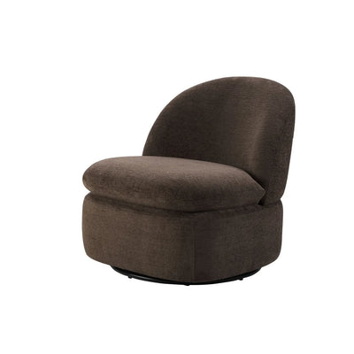 Cappuccino Brown Accent Chair with Textured Upholstery & Curved Back furnitell